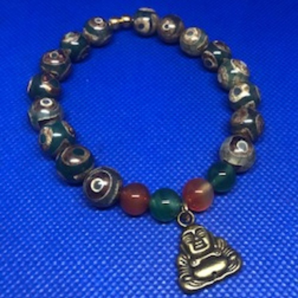 DZI beads with Buddha